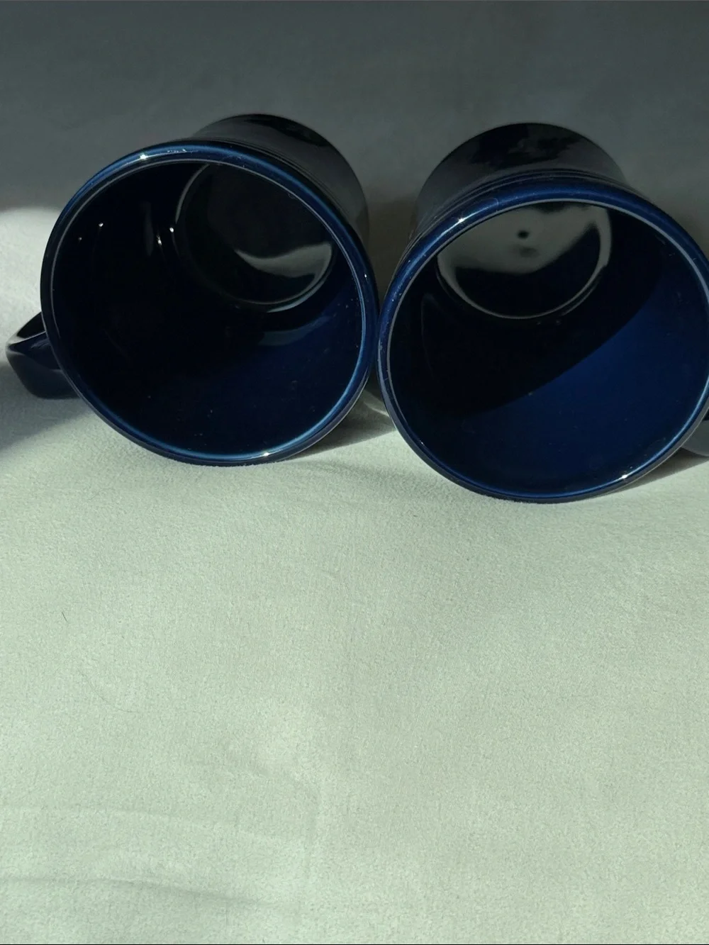 2 FIESTA TAPERED COFFEE MUGS - COBALT BLUE FIESTAWARE 15 OZ
